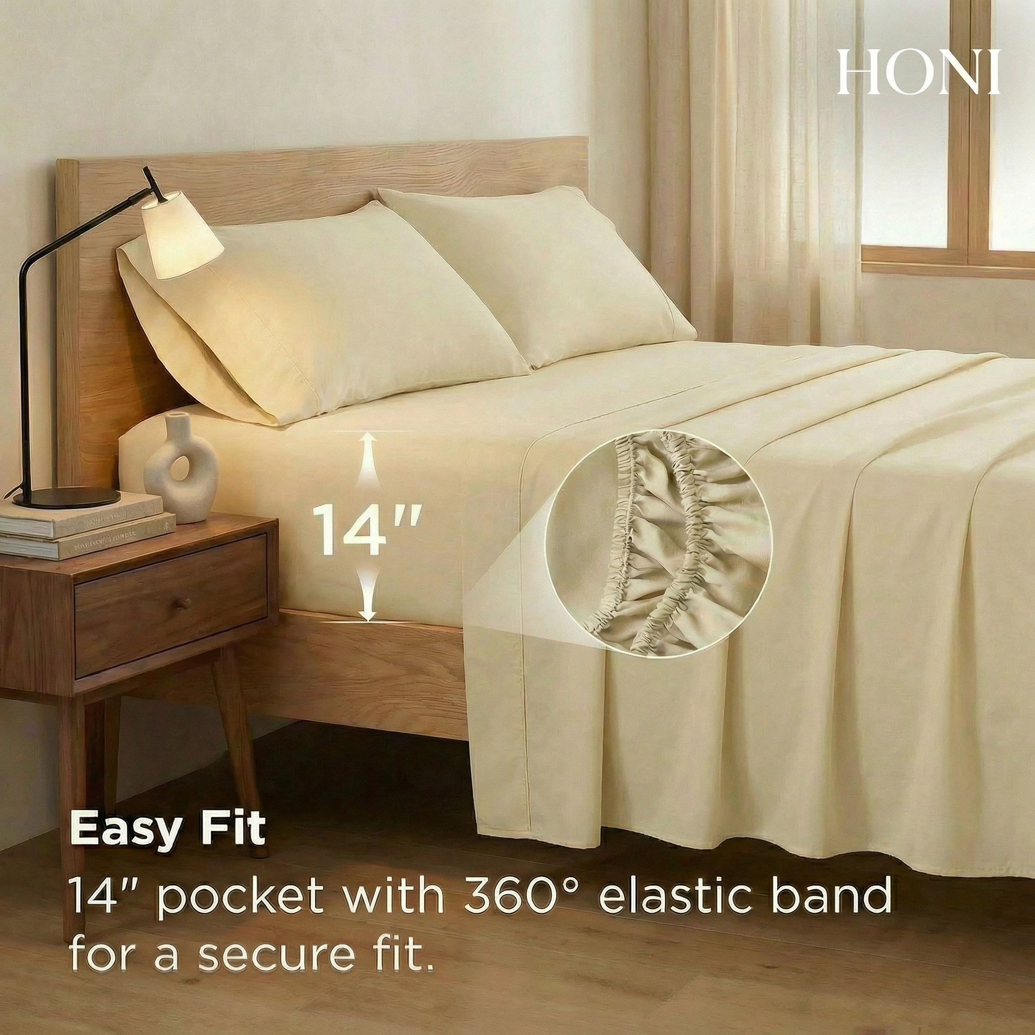 220TC Polyester-Cotton Satin Embroidered Fitted Sheet Set – 14