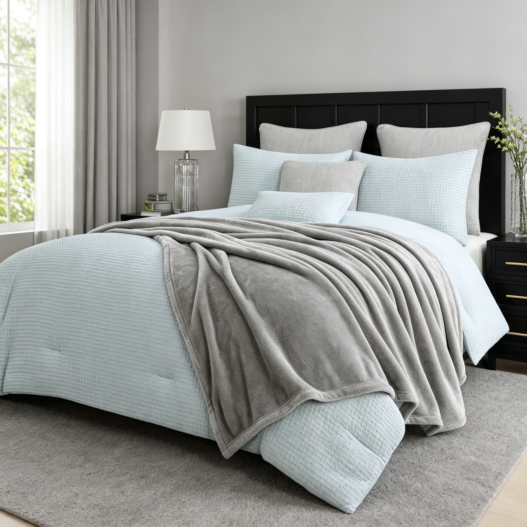 HONI Waffle Dyed Comforter 8-Piece Set – Soft, Stylish & Retail-Ready Bedding for Global Markets