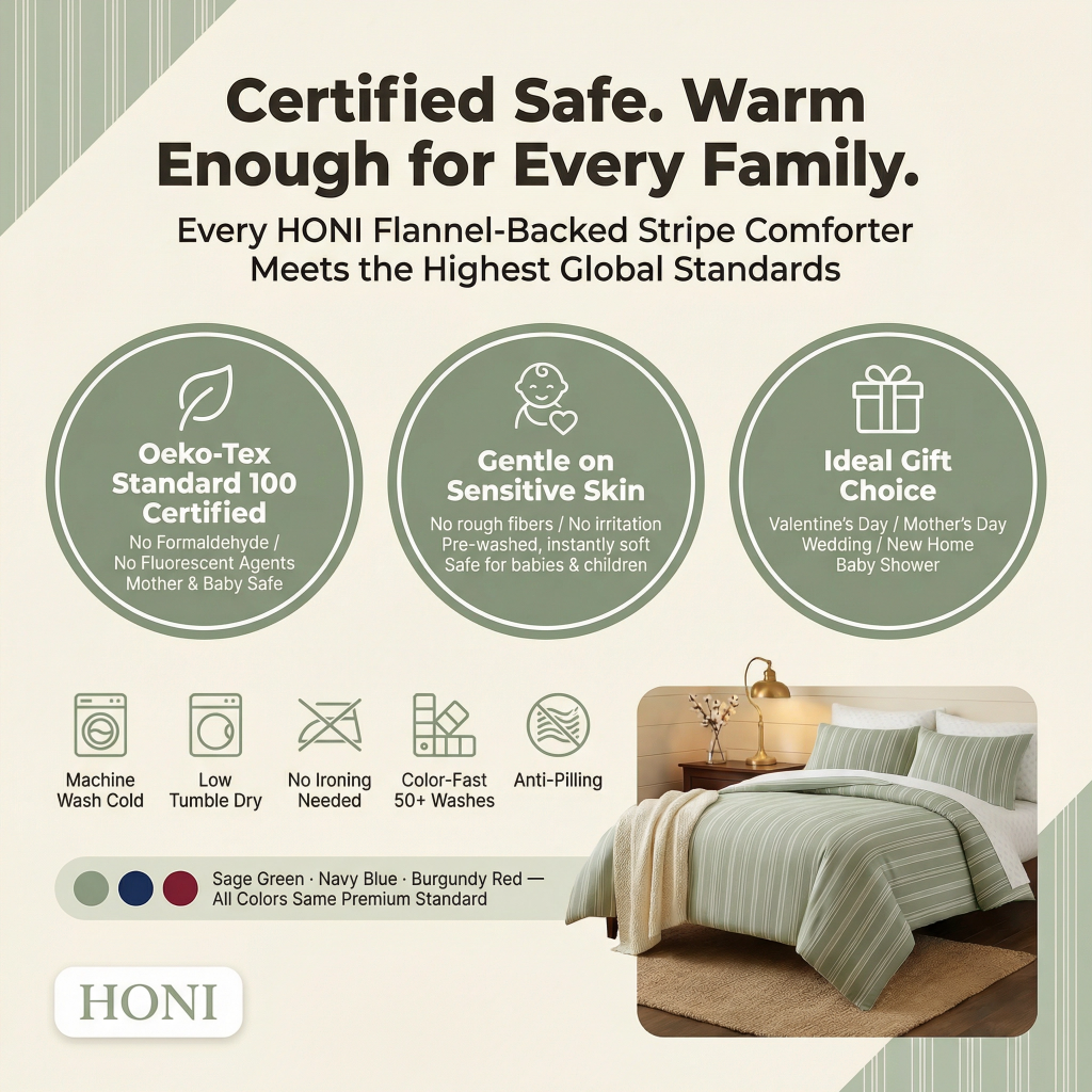 HONI  Farmhouse 5-7 Piece Comforter Set – 90gsm Washed Printed & Dyed Comforter + 85gsm Dispersal Printed Sheets