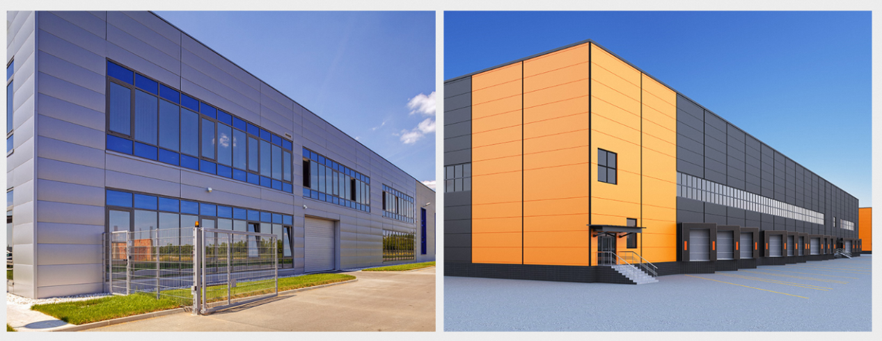 Industrial Building Curtain Wall Cladding Sandwich Panels