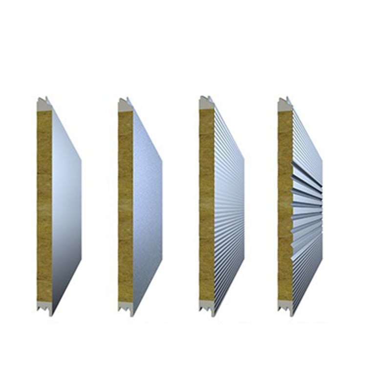 Glostar-Sandwichpaneel aus Steinwolle und Polyurethan mit einer Dicke von 50–150 mm für Metall-Fassadenverkleidungssysteme