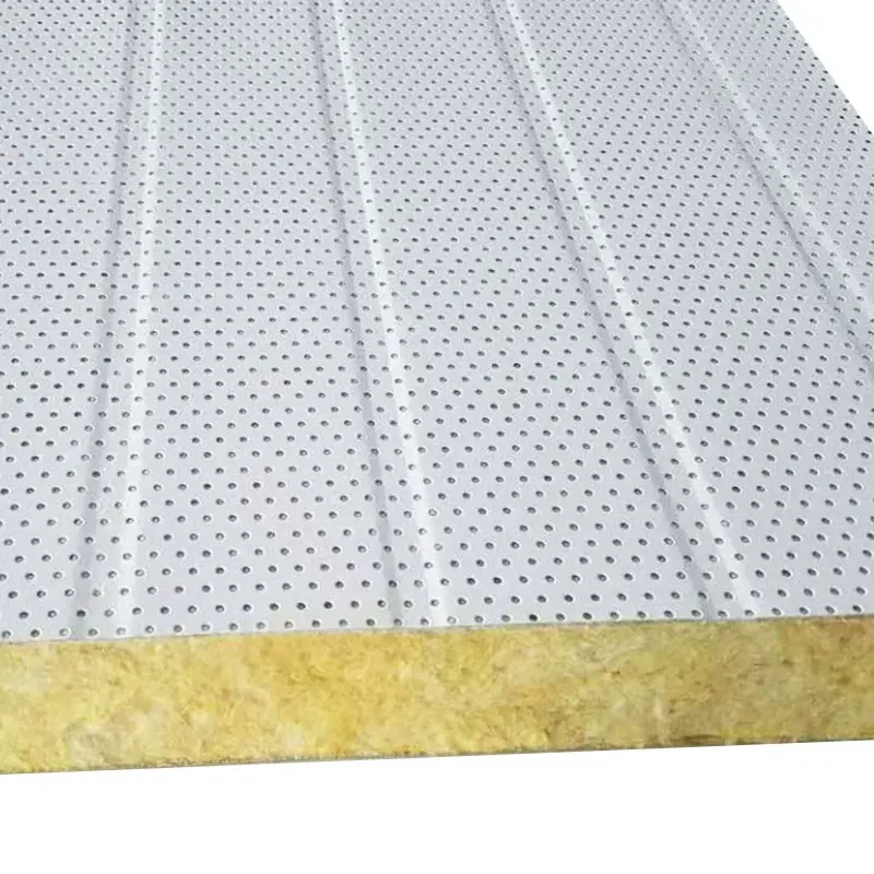 Schallabsorbierende Sandwich-Wandplatten aus Steinwolle