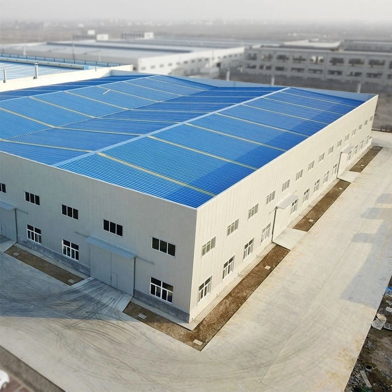 Structure métallique préfabriquée pour entrepôt et atelier