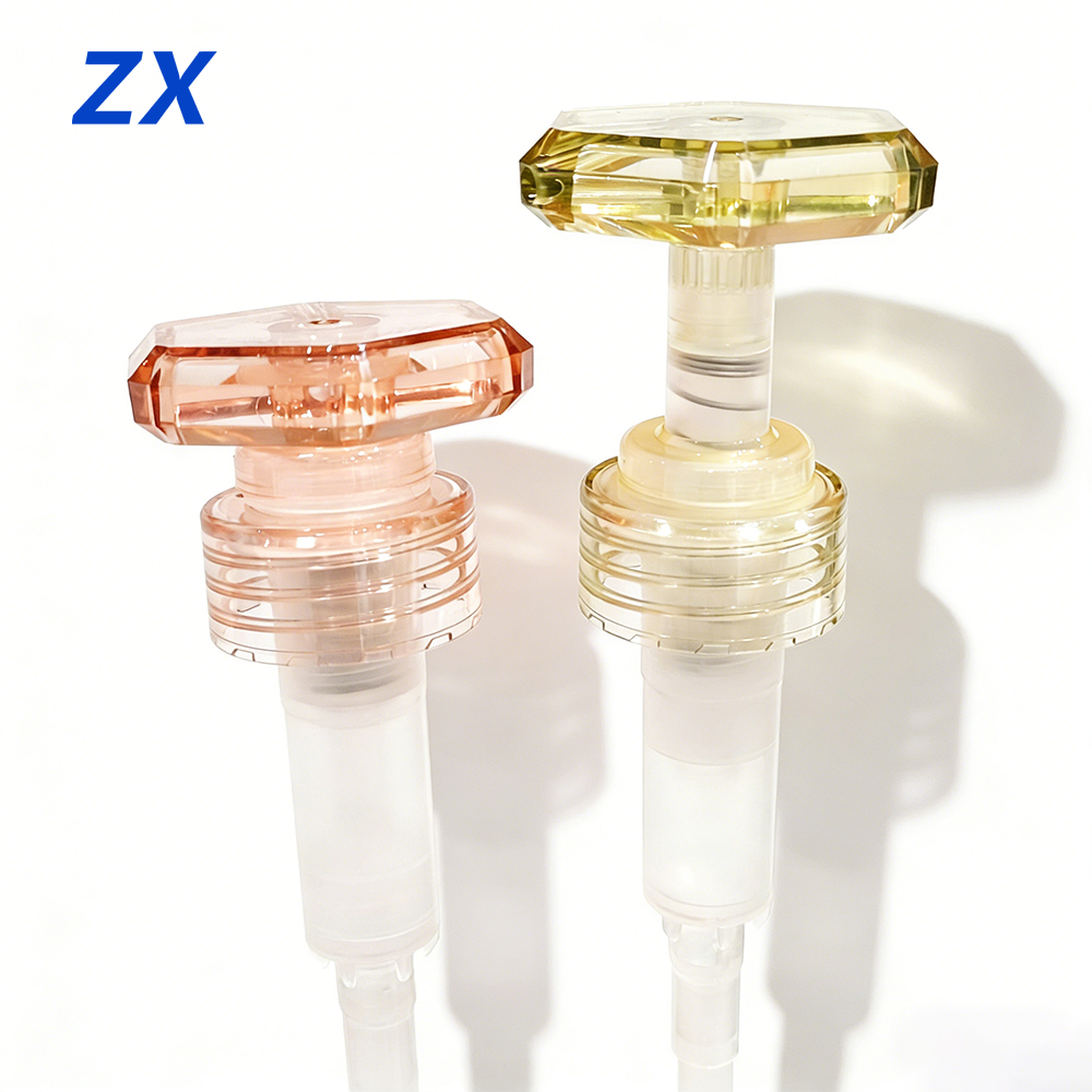 Cream Cosmetic Pump Clear Transparent PC Non-spill Plastic Pump Smooth Ribbed Closure PC Lotion Pumps
