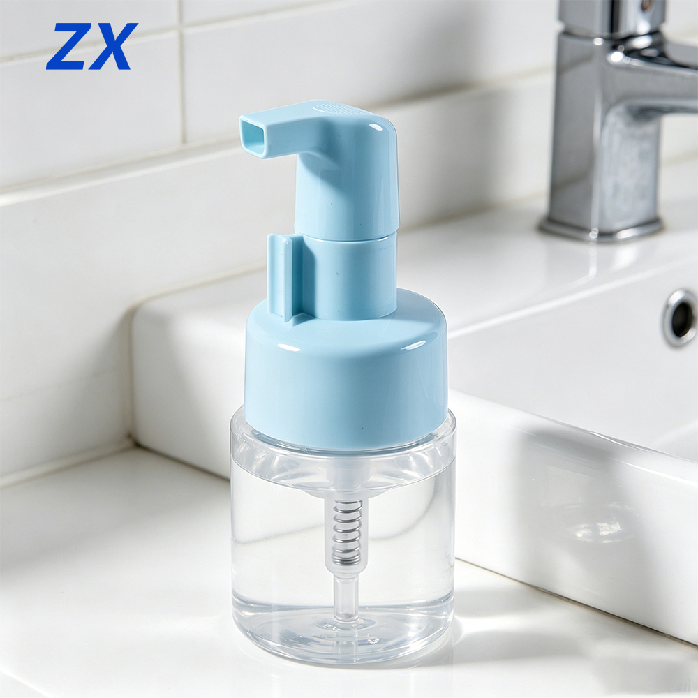 What's the difference between internal and external spring designs in a soap pump?