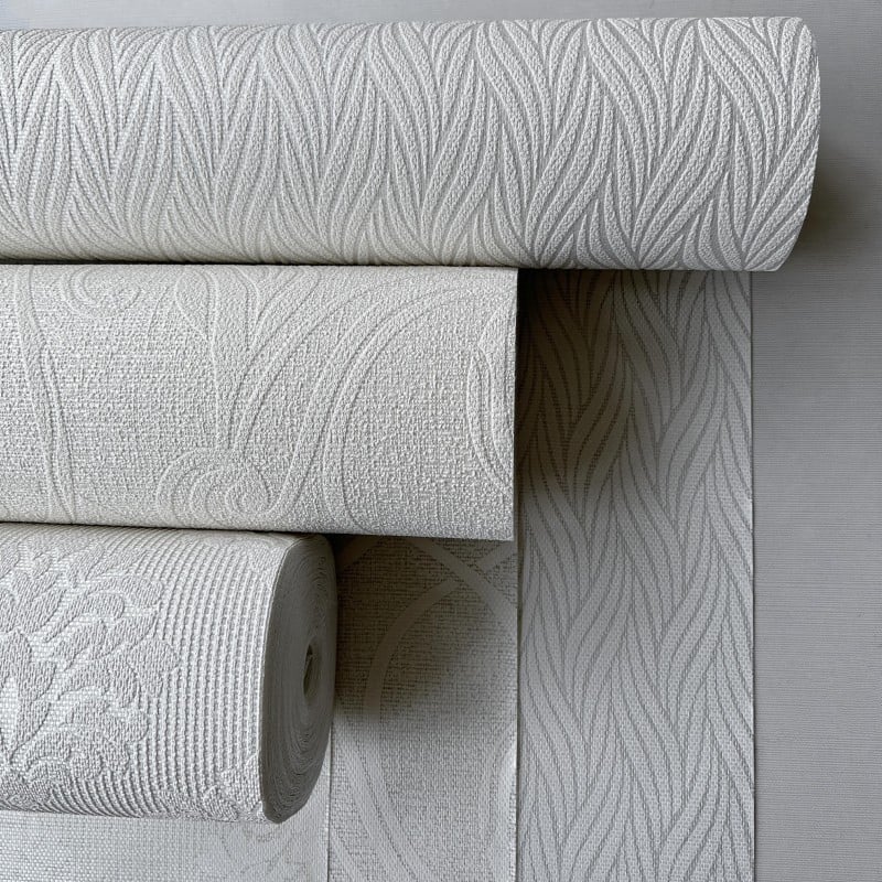 Luxury Foamed Paintable Decorative Textile Fiberglass Wallcovering / Glass Fibre Wallpaper for Interior Wall Decoration 1mx30m