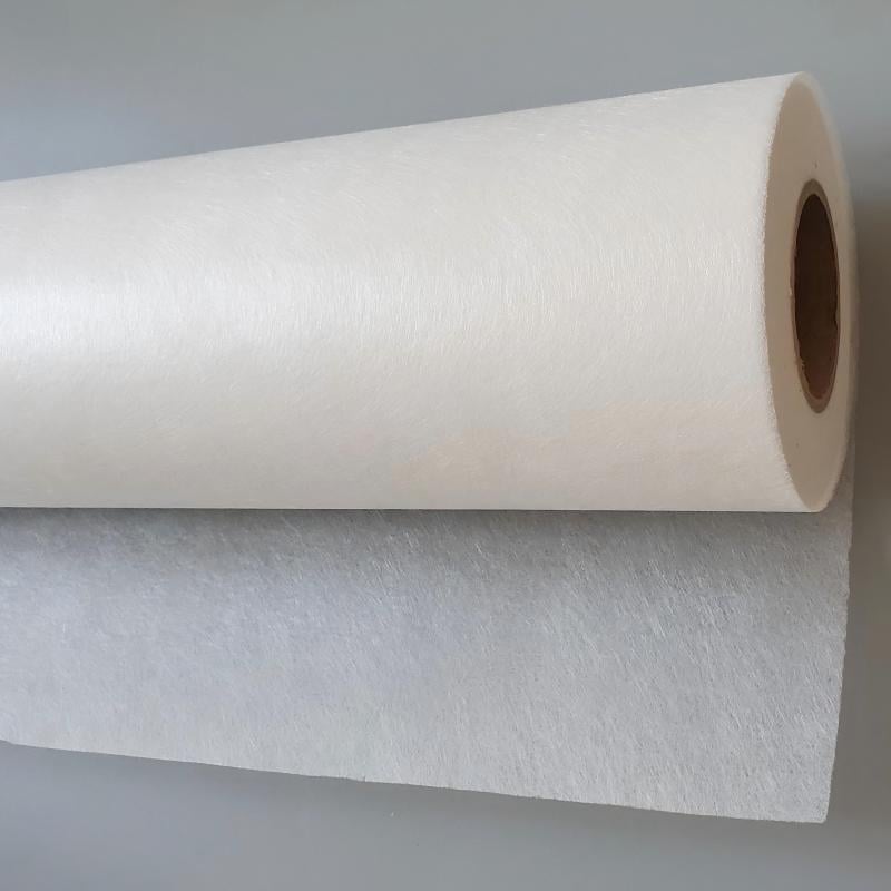 White Durable Thin Fiberglass Roof Mat / Tissue for Waterproof  Solution