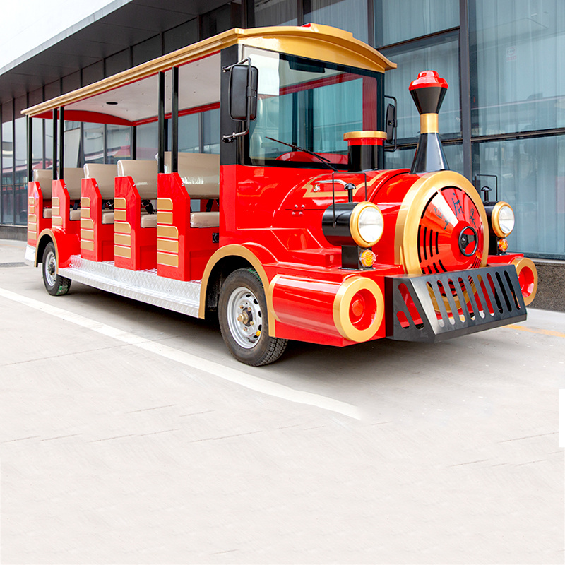 Compact 14-Seat Electric Retro Sightseeing Cart | Open-Air Tourist Vehicle – Model ALGD-LX-14