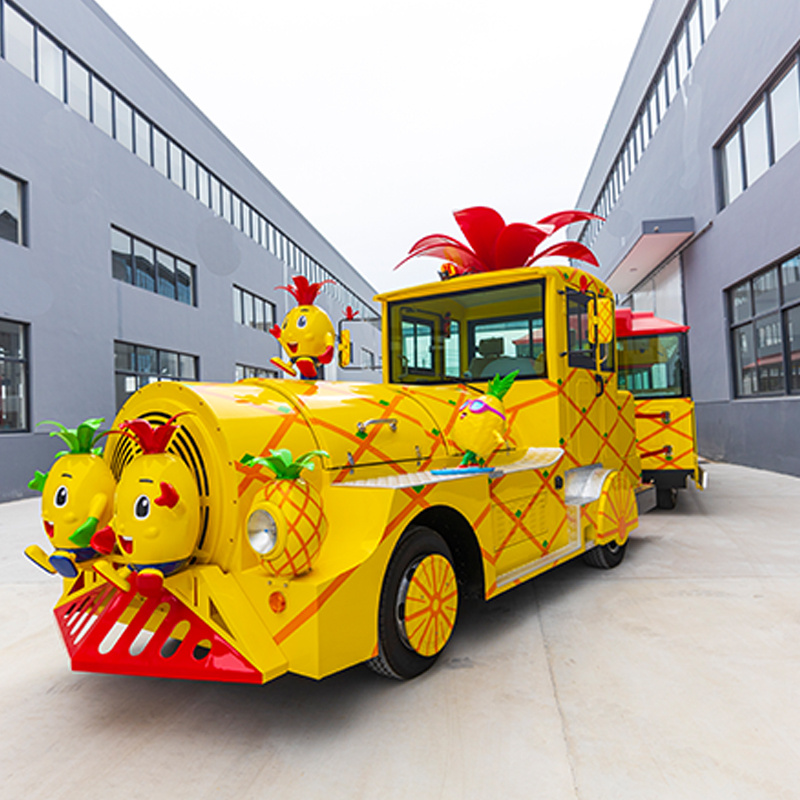 Pineapple-Themed Electric Train with Automatic Doors | 72-Seat Custom – Model ALGD-CT-72