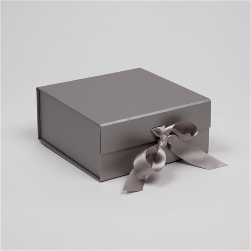 GB002 Boîte-cadeau en papier rigide de luxe avec fermeture magnétique, modèle plat, de Bosing, avec ruban