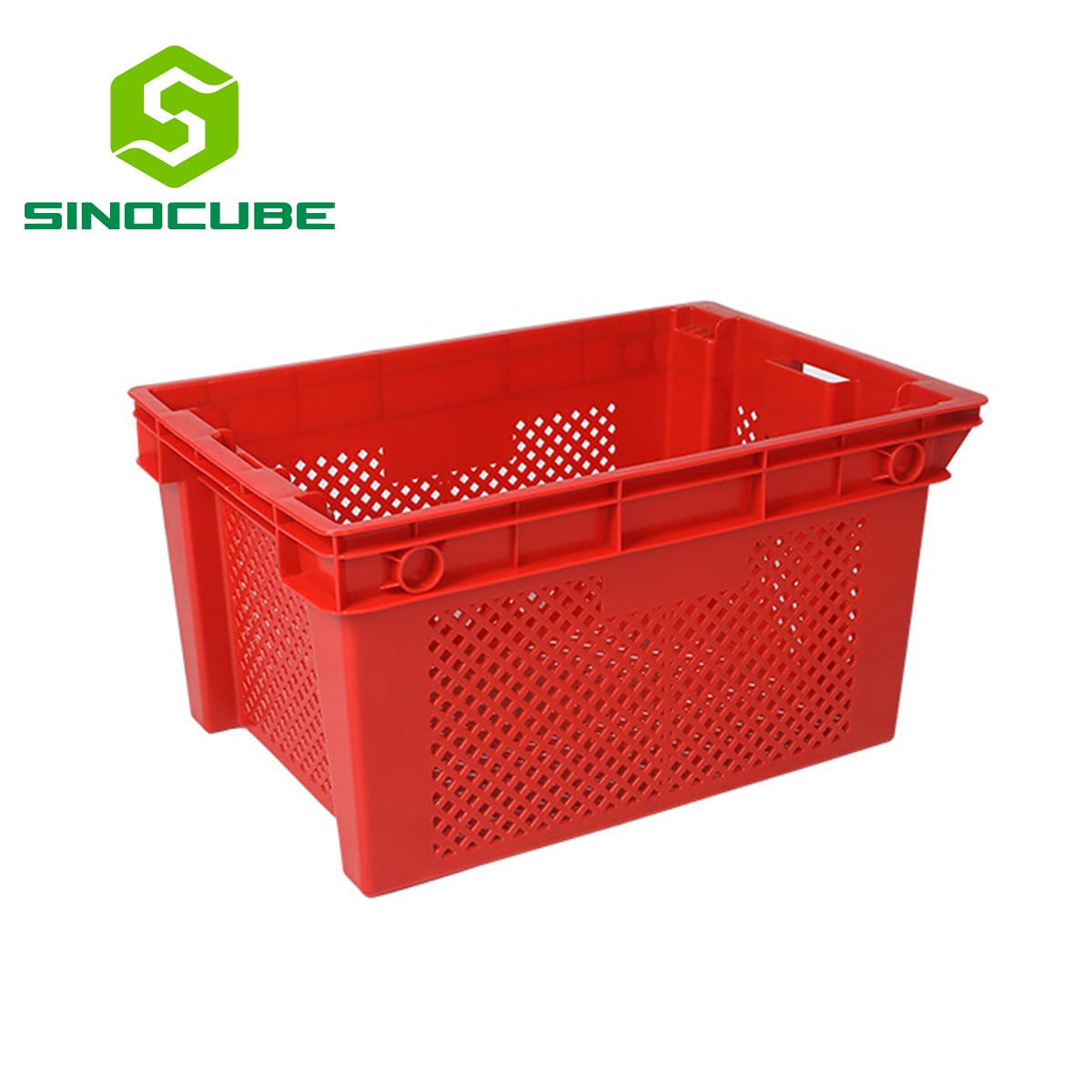 Mesh Style Stackable Plastic Storage Crate for Vegetable and Fruit Storage