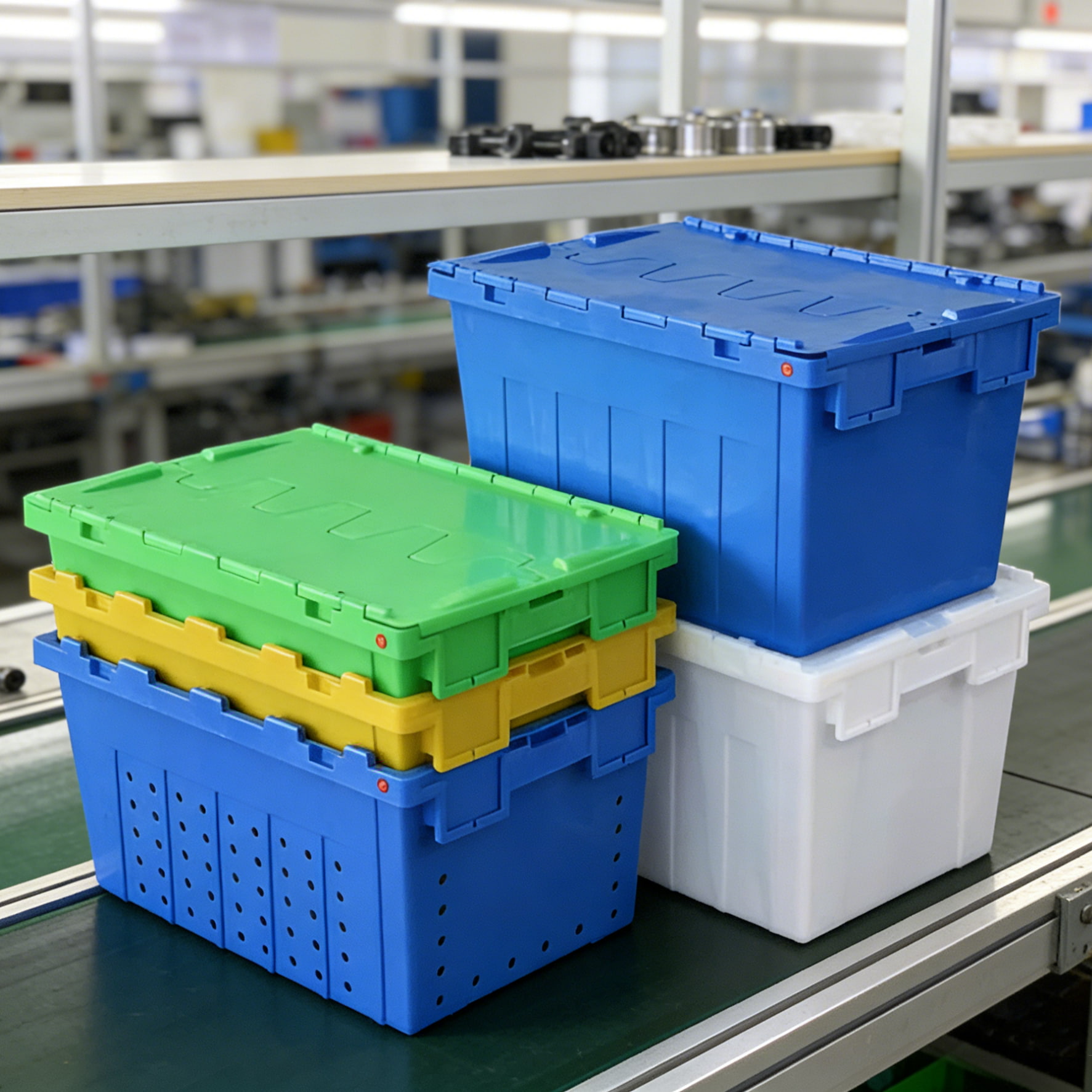 Container met vastzittend deksel in logistiek en opslag