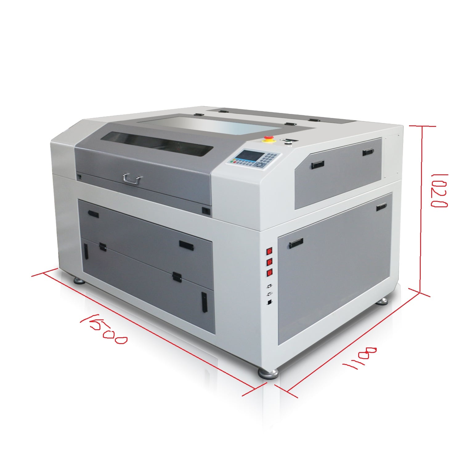 6090 CO2 Laser engraving and cutting Machine with HIWIN Rail Ruida