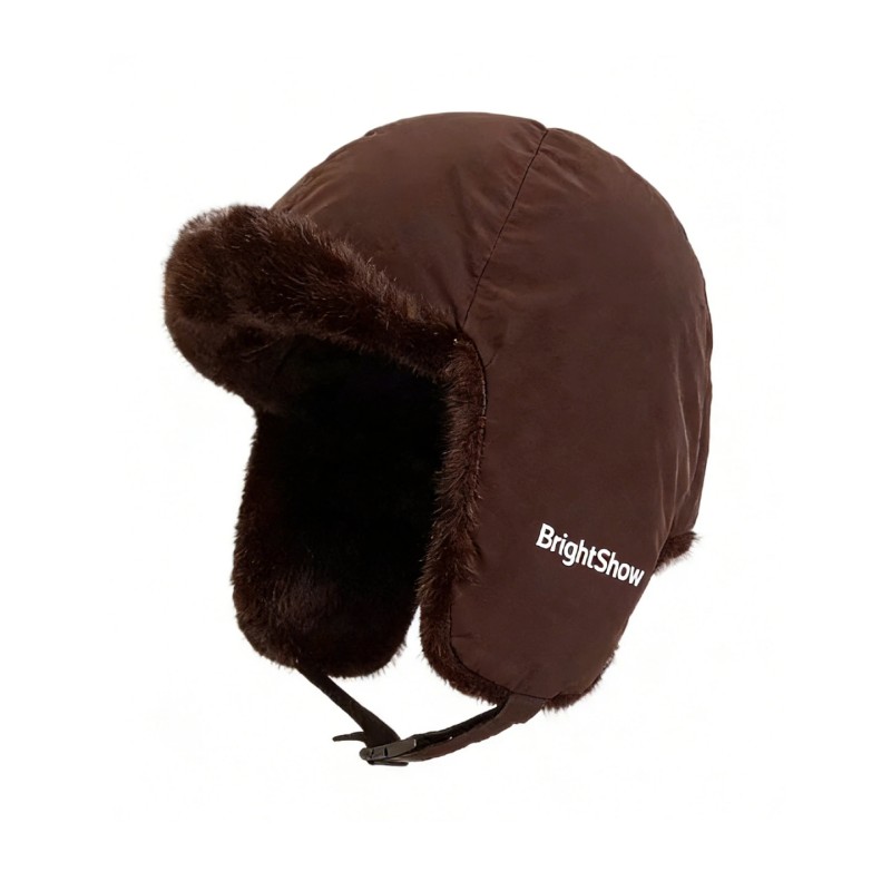 Bonnet oushanka d’hiver coupe-vent et chaud haut de gamme personnalisé à bord flexible, avec broderie sur mesure du logo, pour usage quotidien et activités en extérieur