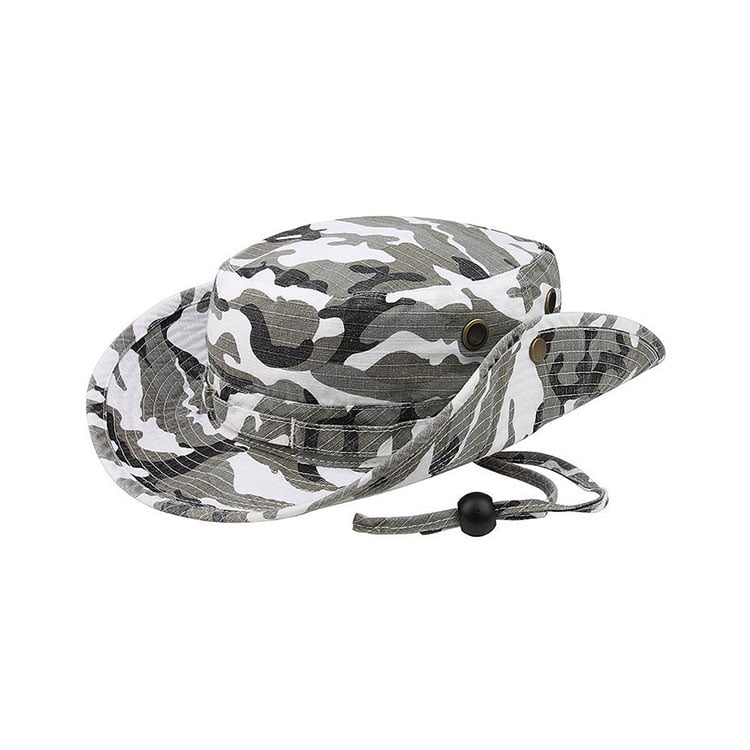 Premium Custom 9013C Foldable-Brim Tactical Boonie Hat with Foliage Loops and Brass Snap Ripstop Camouflage Outdoor Cap for Hunting Outdoor Work and Promotional Branding