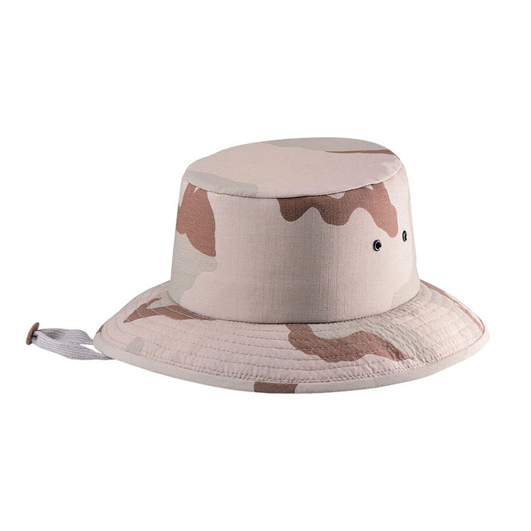 Premium Custom 9023 Desert kamuflaža Ripstop Boonie šešir s pleteni bradavicu za bradu široko šišena rubna vanjska taktička kapa za planinarenje Lov na vanjski rad i promocijski brend