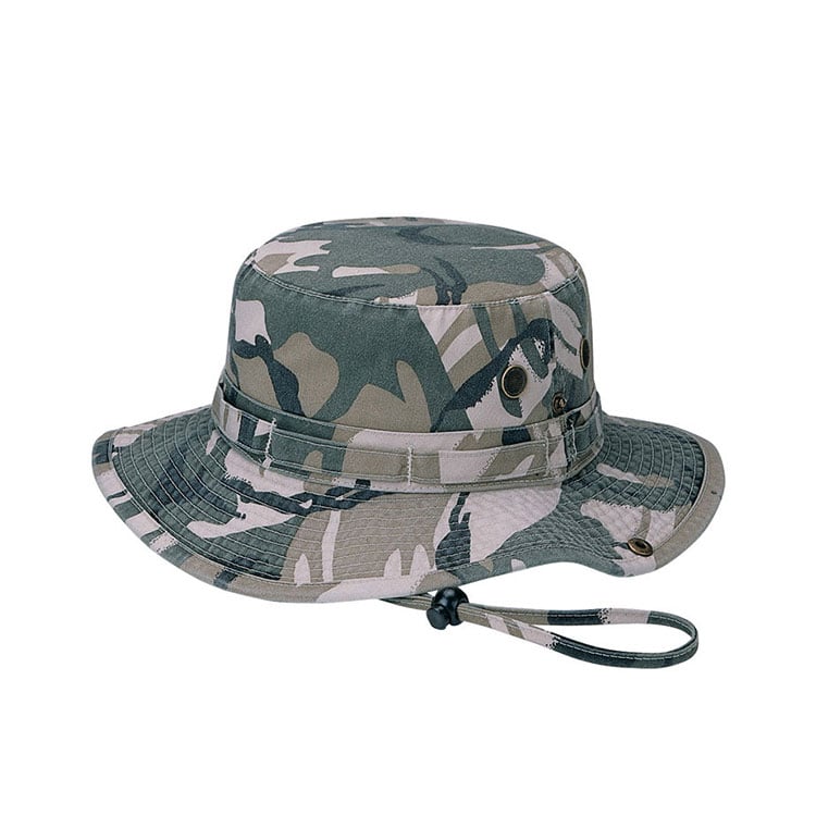 Premium Custom 9013A Multi-Camouflage Snap-Brim Boonie Hat with Foliage Loops and Mesh Vents Ripstop Outdoor Tactical Cap for Hunting Outdoor Work and Promotional Branding