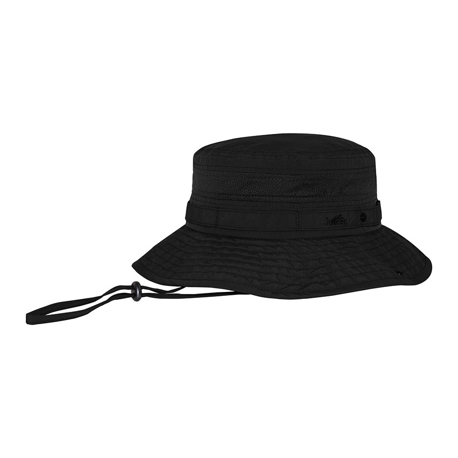 Premium Özel J7263 Örgü Havalandırılmış Boonie Kova Şapkası, Çene İp Çekmeli ve Daisy-Chain Bandlı, Geniş Kenarlık UV Koruma Dış Mekân Şapkası – Yürüyüş, Balıkçılık, Safari ve Promosyon Markalama İçin