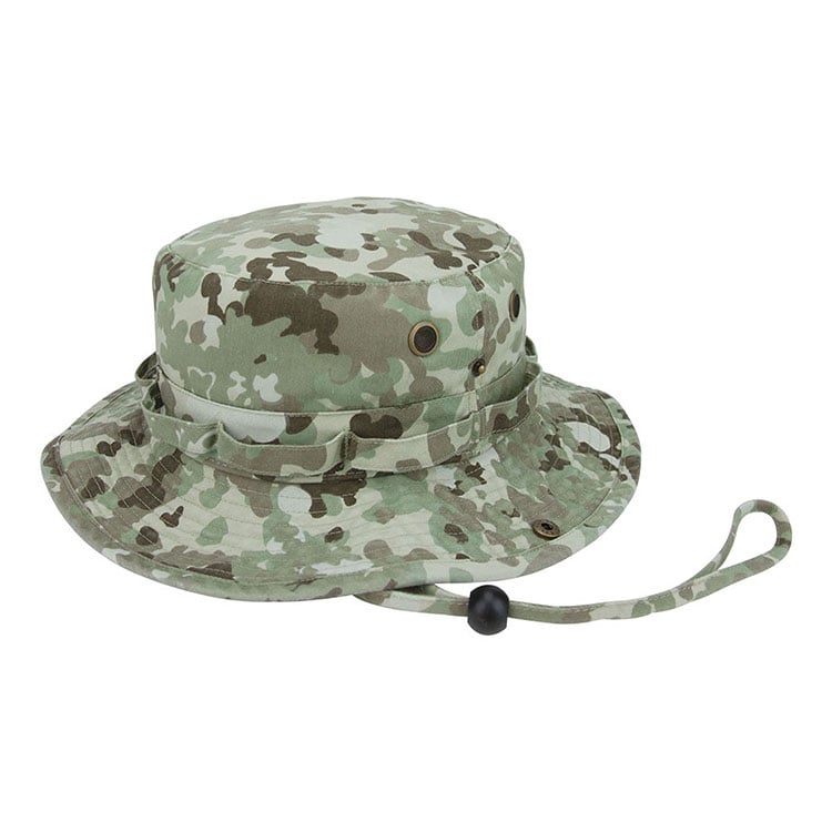Premium Custom 9013A Multi-Camouflage Snap-Brim Boonie Hat with Foliage Loops and Mesh Vents Ripstop Outdoor Tactical Cap for Hunting Outdoor Work and Promotional Branding