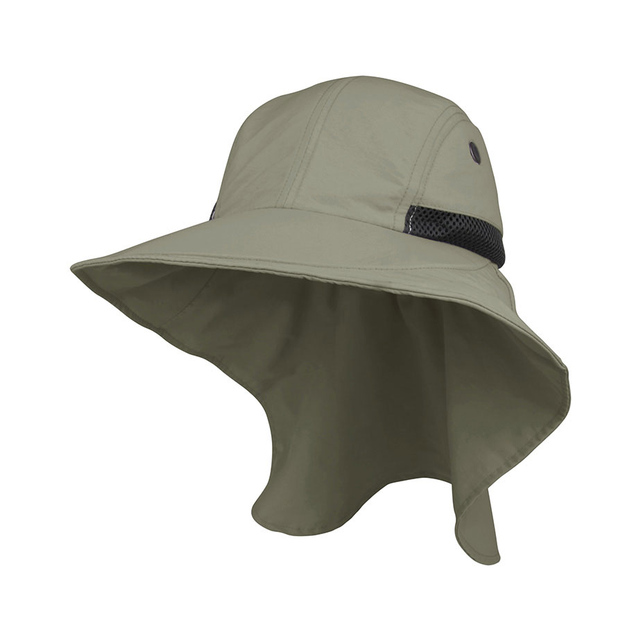 Premium Custom Promotional Lightweight Nylon Wide Brim Flap Cap Model J7213A High-Performance UV Protection Sun Hat for Men Outdoor Hiking Fishing Exploration