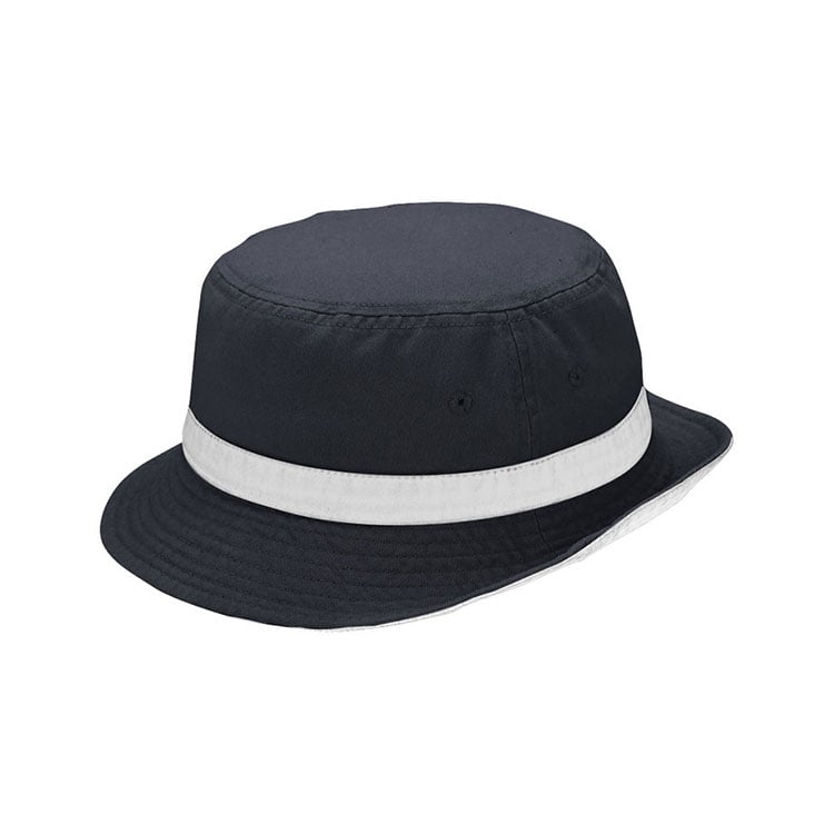 Premium Custom 7822 Navy Bucket Hat s bijelim krunskim trakačem i bijelim rubom ispod strane Dvostruko kontrastni dizajn pamuk Twill Vanjski kapuljač za sunce za svakodnevno nošenje putovanja i promotivni brend