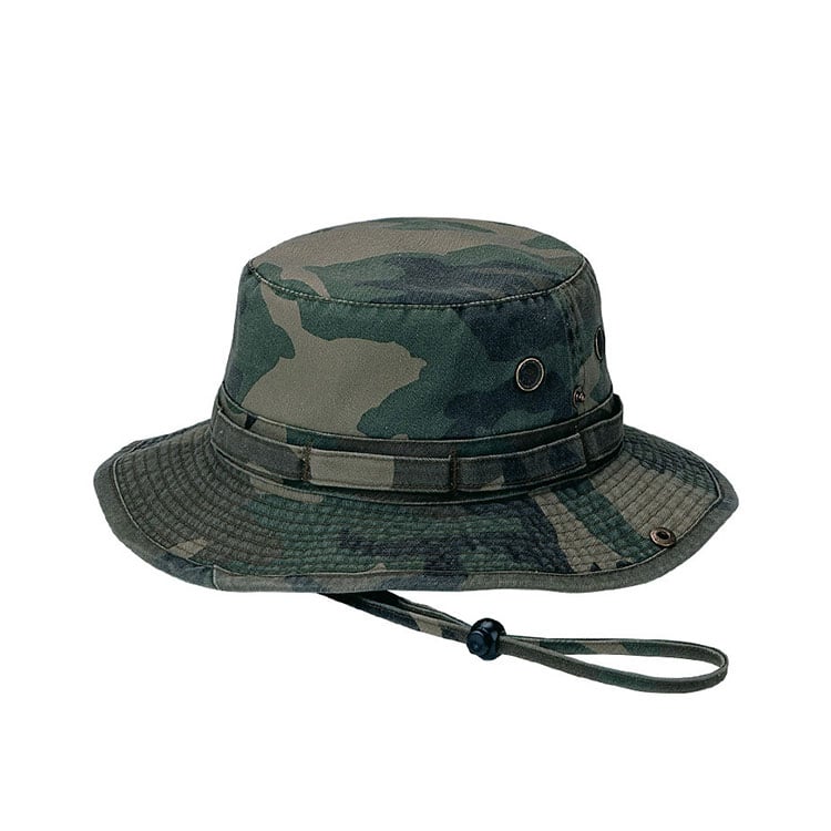 Premium Custom 9013A Multi-Camouflage Snap-Brim Boonie Hat with Foliage Loops and Mesh Vents Ripstop Outdoor Tactical Cap for Hunting Outdoor Work and Promotional Branding