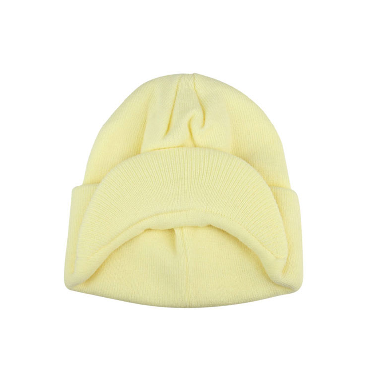 Premium Custom Promotional Waffle Knit Beanie Hat with Integrated Visor Bill Model 5015 High-Performance Thermal Winter Headwear for Outdoor Sports Lifestyle Events Branded Merchandise
