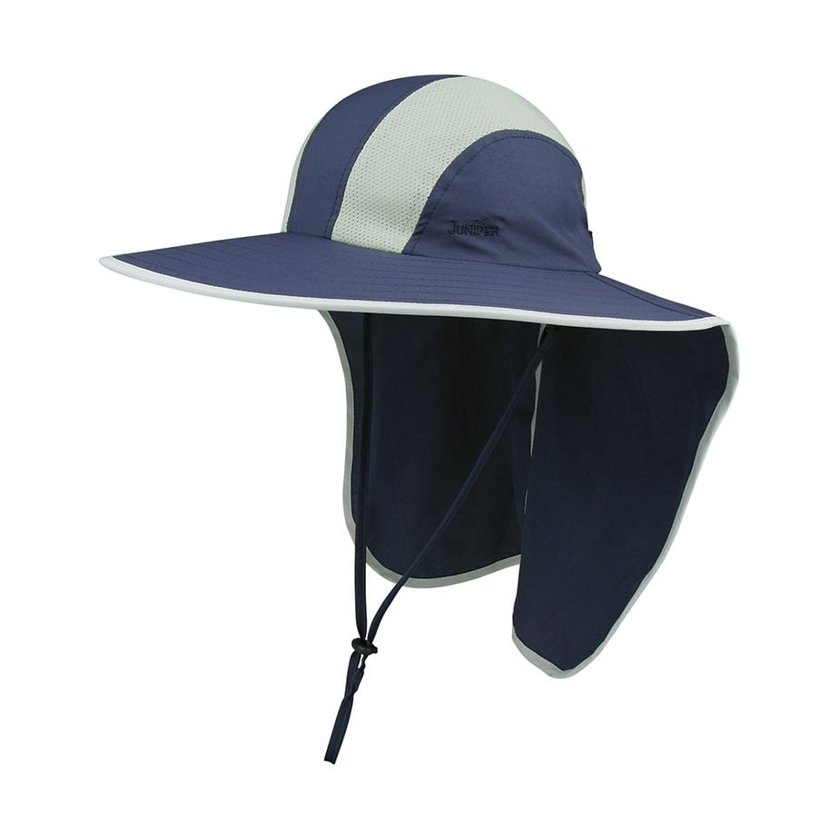 Premium Custom J7250 Wide Brim Sun Hat with Breathable Mesh and Integrated Neck Flap UPF 50 Plus UV Protection Outdoor Legionnaire Safari Cap Adjustable Chin Cord for Fishing Hiking Gardening Travel