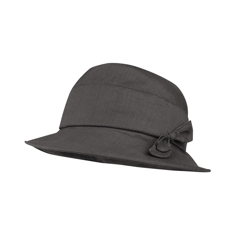 Sombrero tipo cloche personalizado premium 6606 con lazo de tela propia, dos variantes cromáticas, copa dividida en secciones, tejido de lino mezclado, sombrero de moda para otoño e invierno, apto para uso informal y para marcaje promocional