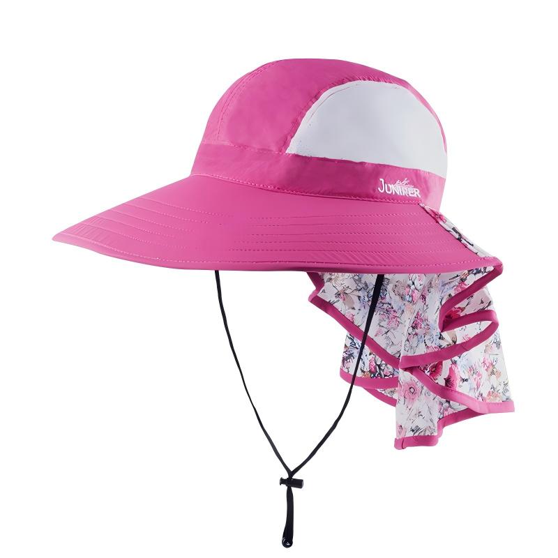 Pălărie de vară premium personalizată cu boruri largi, protecție solară, cu șal pentru gât detașabil și ventilat, precum și cu cordoane ajustabile; pălărie de baseball profesională cu logo personalizat brodat, potrivită pentru utilizare zilnică și activități în aer liber