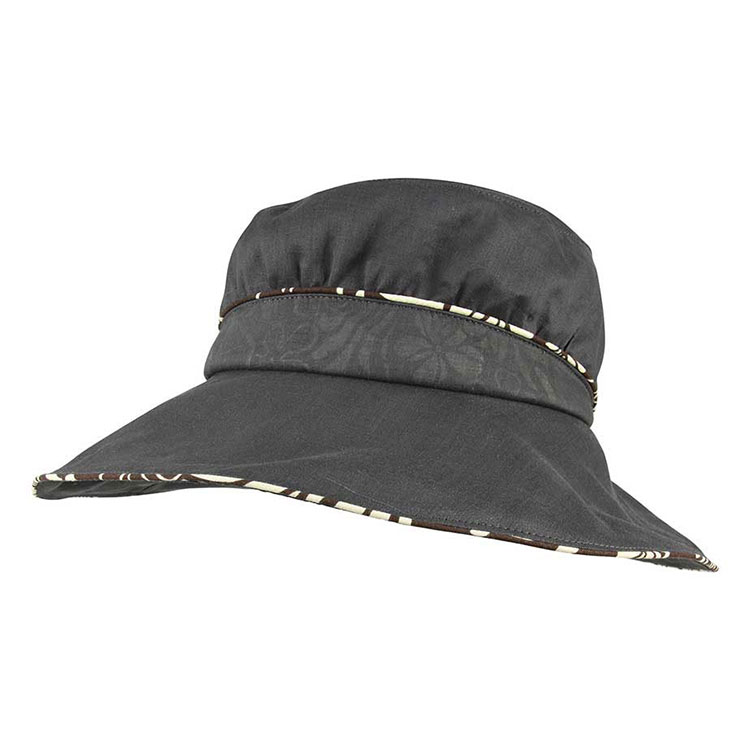 Sombrero premium personalizado 6604 de ala ancha contra el sol, con banda de copa estampada y ribete de cordón bicolor; dos versiones cromáticas; copa fruncida; sombrero tejido en lino para exteriores, ideal para verano, playa, viajes, jardinería y marcaje promocional