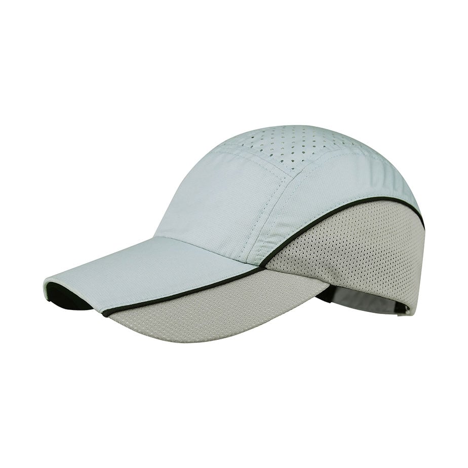 Premium Custom J7253 Two-Tone Performance Athletic Cap with Laser-Cut Ventilation and Color-Block Mesh Panels Breathable Lightweight Running Sports Hat Adjustable Closure for Outdoor Training and Promotional Branding