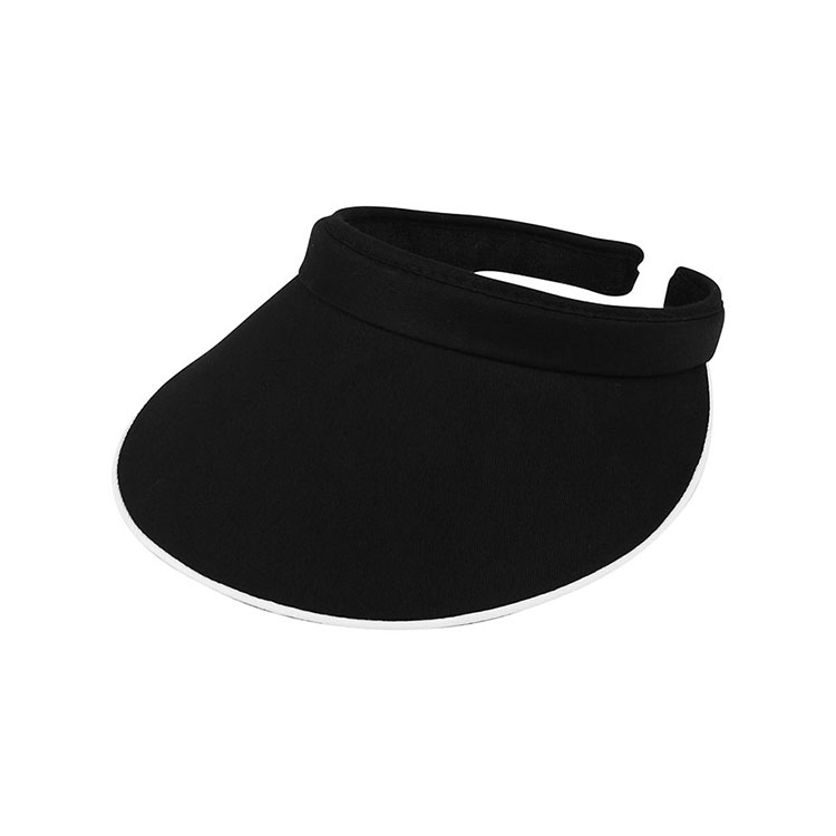 4115 Piping Brim Cotton Twill Sun Visor Adjustable Wrap Back Empty Top Visor Hat Unisex Lightweight UV Protection Solid Color Blank Custom Embroidery Logo Outdoor Golf Beach Fishing Travel Summer Casual Fashion Headwear Wholesale B2B Bulk Supply 