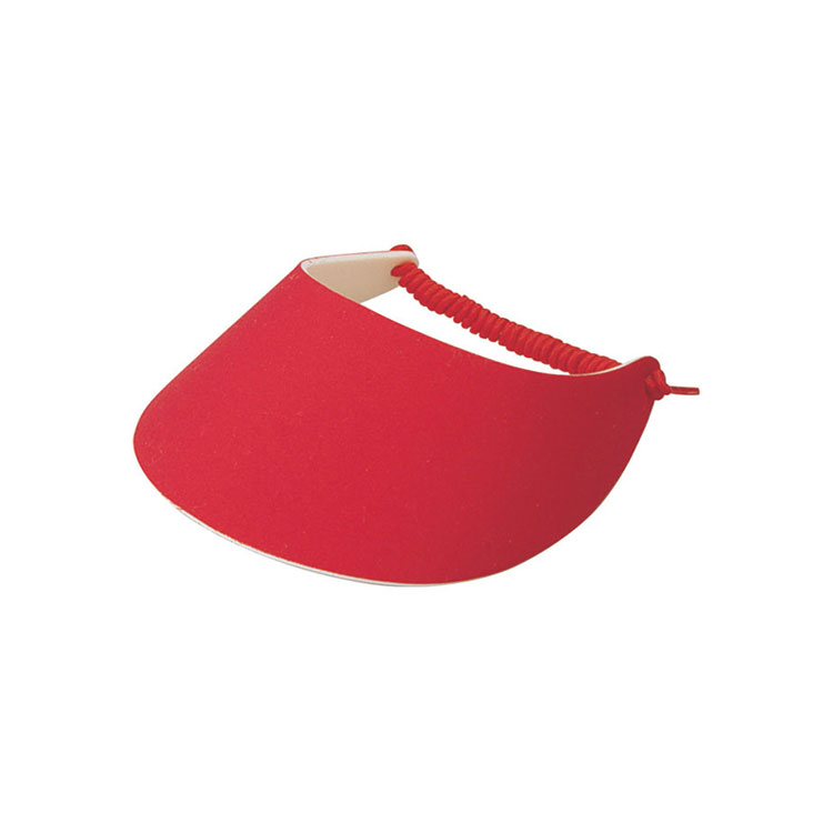Premium Custom Promotional 100% Cotton Fabric Foam Visor Sun Hat with Elastic Twisted Strap Model 4202B Comfortable Athletic Headwear for Golf Tennis Beach Outdoor Sports Events