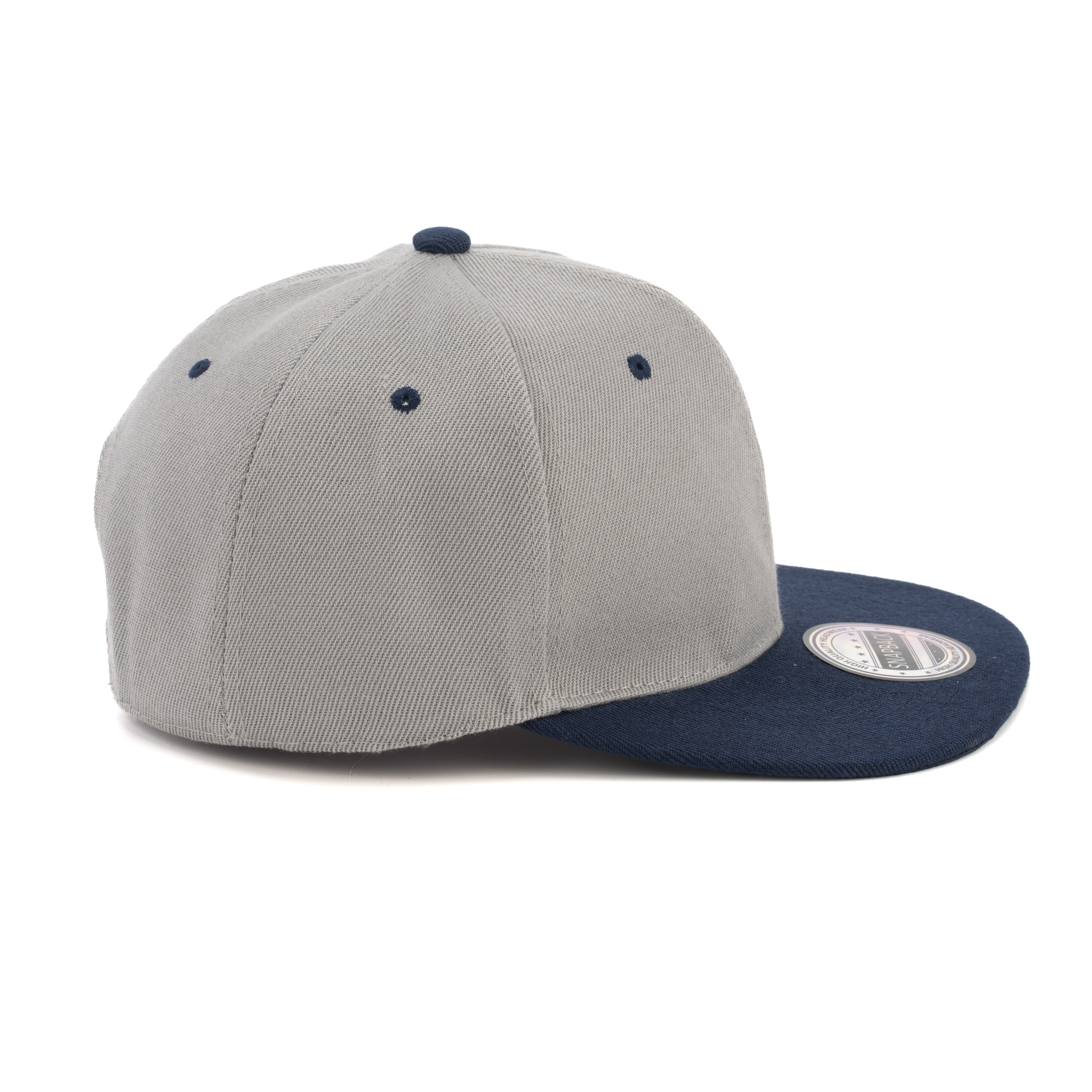 Premium vlastní baseballová čepice se šesti panely a plochým okrajem, uzavíratelná typu Snapback s laserovým nálepkovým logem – profesionální baseballová čepice s vlastní vyšitou značkou pro každodenní nošení i venkovní aktivity