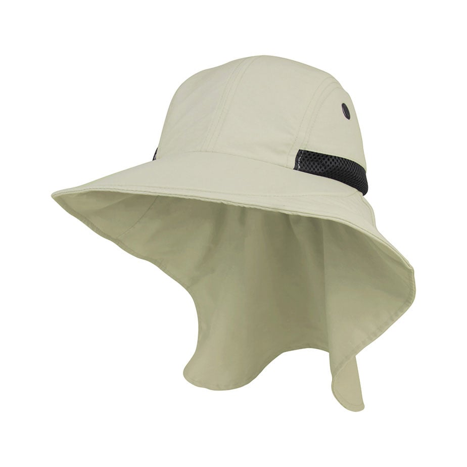 Premium Custom Promotional Lightweight Nylon Wide Brim Flap Cap Model J7213A High-Performance UV Protection Sun Hat for Men Outdoor Hiking Fishing Exploration