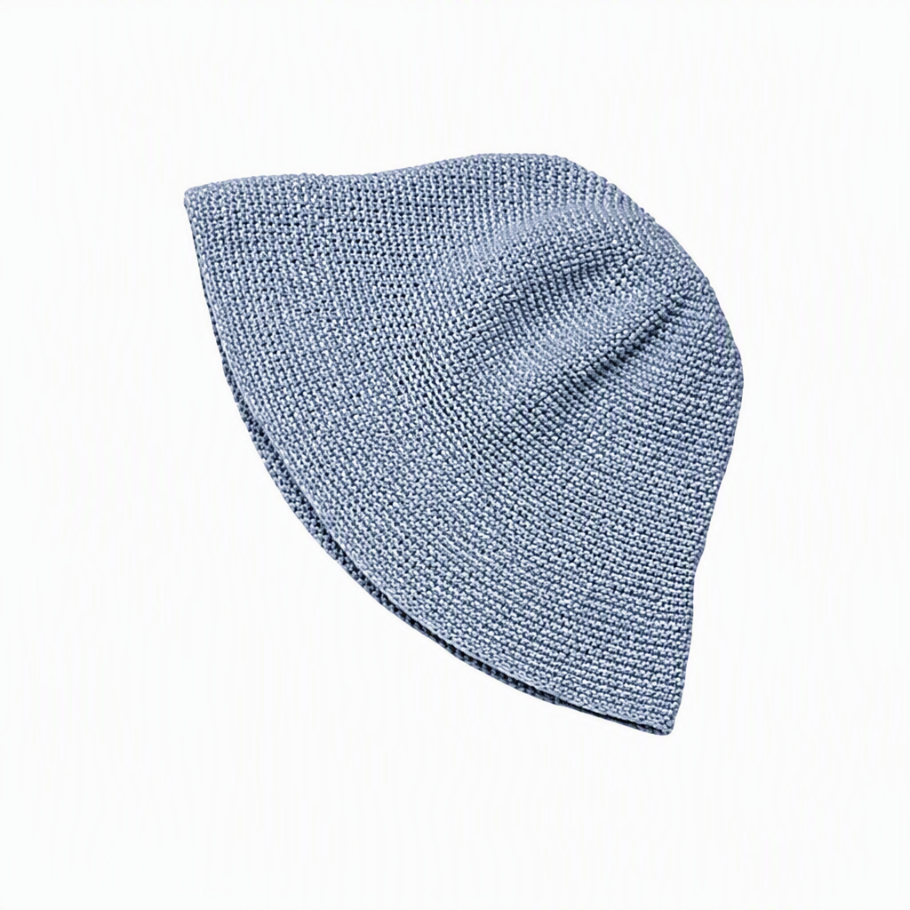 Sombrero tipo bucket tejido y ganchillo personalizado premium 2809, tres variantes de color, textura suave granulada, ala flexible, hecho a mano con hilo, sombrero solar para exteriores en verano, ideal para uso informal, viajes y branding promocional