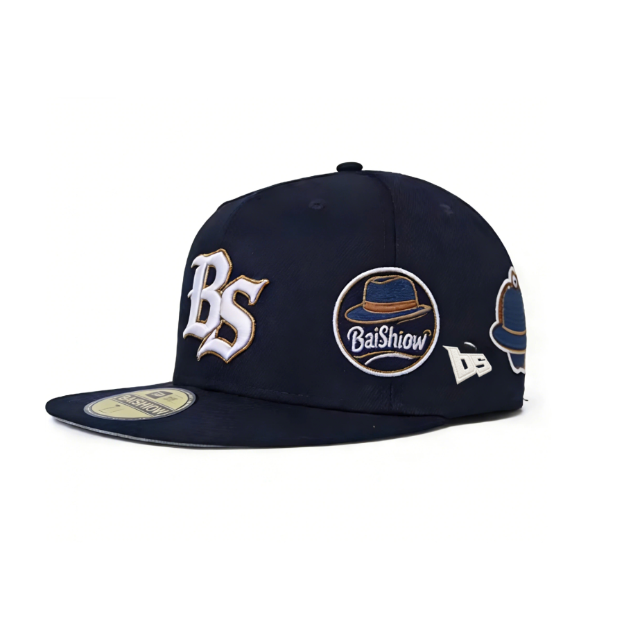 Premium Custom Structured 6-Panel Snapback flat Brim Applique Embroidery Baseball Cap Professional Baseball Cap with Custom Logo Embroidery for Daily Wear and Outdoor Activities