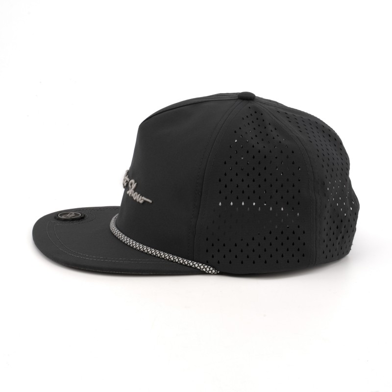 Premium kvalitní 5panelová dýchací baseballová čepice pro venkovní sporty s individuálním silikonovým logem, nastavitelnou šňůrkou pro golf a baseball, profesionální baseballová čepice s individuálním vyšitým logem pro každodenní nošení a venkovní aktivity