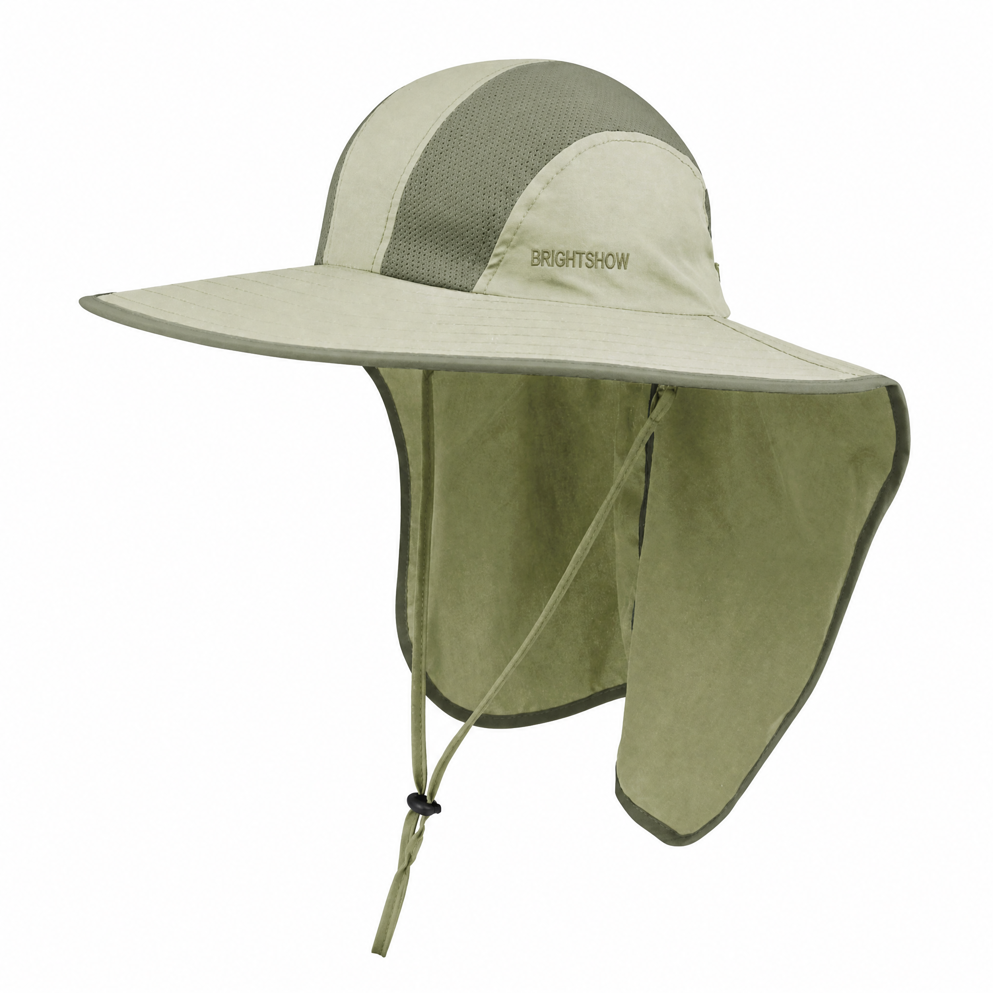 Premium aangepaste J7250 wijde rand zonhoed met ademend gaas en geïntegreerde nekklep UPF 50+ UV-bescherming voor buitengebruik, legionairs- en safarikap, met verstelbaar kinkoord voor vissen, wandelen, tuinieren en reizen