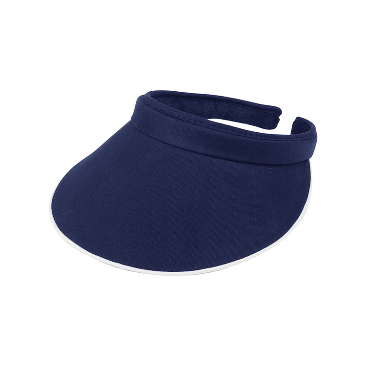 4115 Piping Brim Cotton Twill Sun Visor Adjustable Wrap Back Empty Top Visor Hat Unisex Lightweight UV Protection Solid Color Blank Custom Embroidery Logo Outdoor Golf Beach Fishing Travel Summer Casual Fashion Headwear Wholesale B2B Bulk Supply 