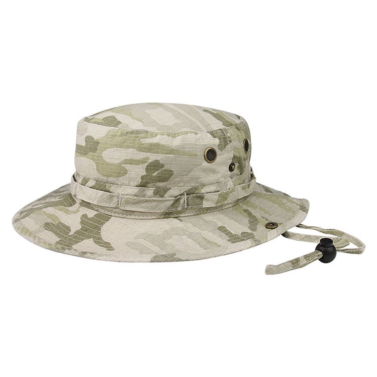 Premium Custom 9013C Foldable-Brim Tactical Boonie Hat with Foliage Loops and Brass Snap Ripstop Camouflage Outdoor Cap for Hunting Outdoor Work and Promotional Branding