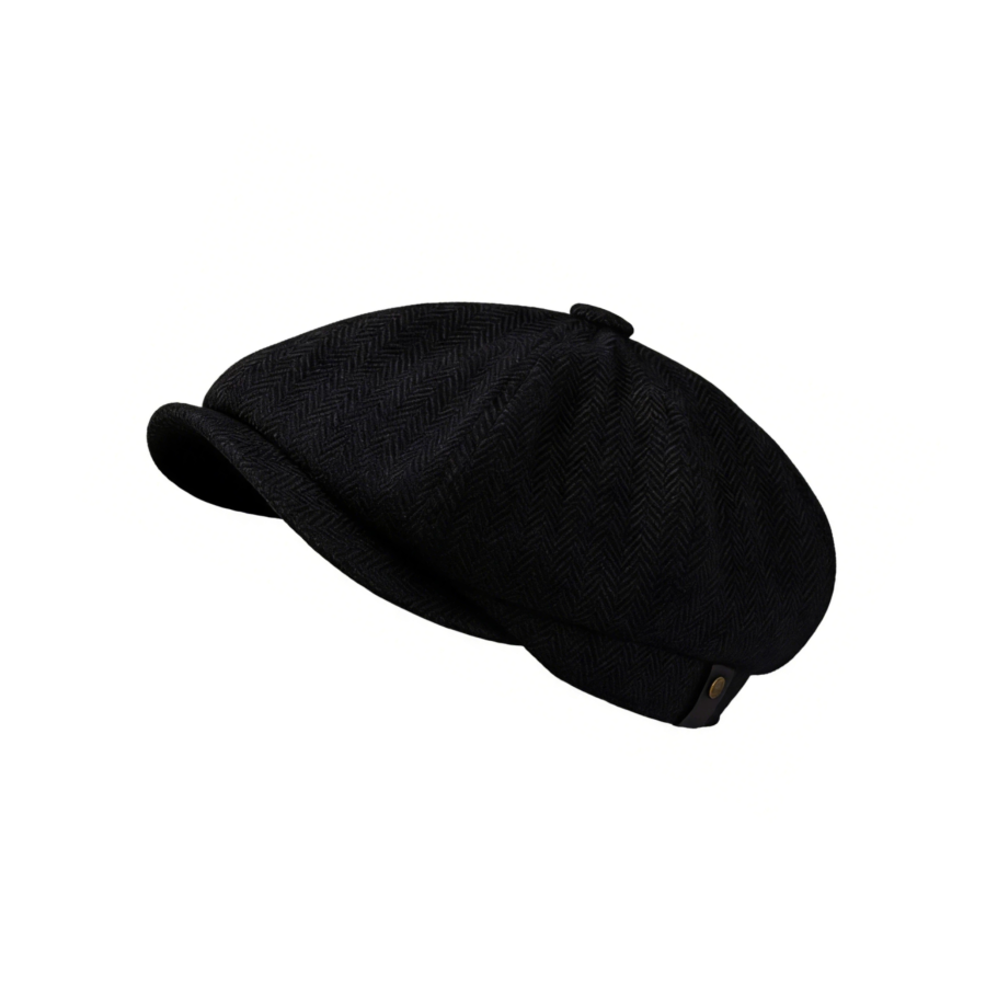 Premium kvalitní britský styl z vlny – osmiúhelníkový čepice typu newsboy (beret) pro profesionály s možností vyšití vlastního loga, vhodná na každodenní nošení i venkovní aktivity