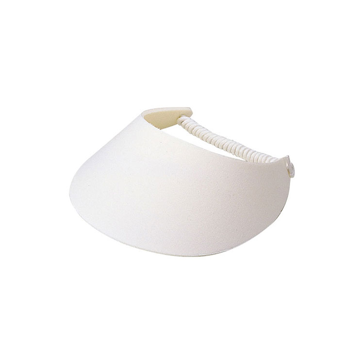 Premium Custom Promotional 100% Cotton Fabric Foam Visor Sun Hat with Elastic Twisted Strap Model 4202B Comfortable Athletic Headwear for Golf Tennis Beach Outdoor Sports Events
