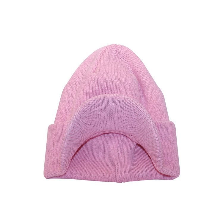 Premium Custom Promotional Waffle Knit Beanie Hat with Integrated Visor Bill Model 5015 High-Performance Thermal Winter Headwear for Outdoor Sports Lifestyle Events Branded Merchandise
