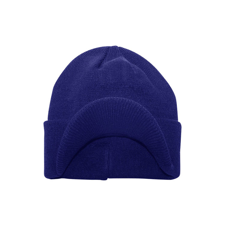 Premium Custom Promotional Waffle Knit Beanie Hat with Integrated Visor Bill Model 5015 High-Performance Thermal Winter Headwear for Outdoor Sports Lifestyle Events Branded Merchandise

