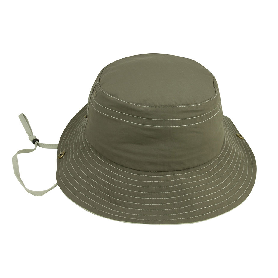 Premium Custom J7223 Taslon UV Bucket Hat with Side Snaps UPF 50+ Water-Repellent Outdoor Sun Hat with Adjustable Chin Cord for Hiking Fishing Travel
