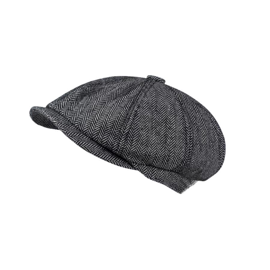Premium kvalitní britský styl z vlny – osmiúhelníkový čepice typu newsboy (beret) pro profesionály s možností vyšití vlastního loga, vhodná na každodenní nošení i venkovní aktivity