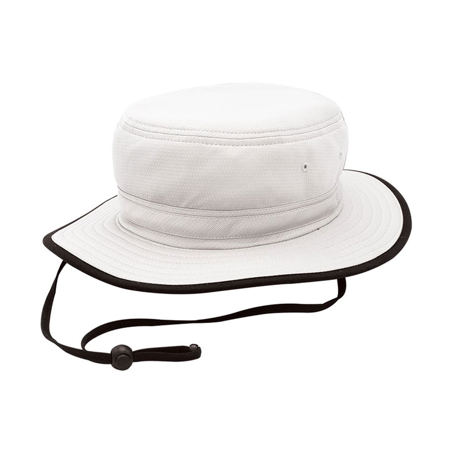 Premiumní přizpůsobitelná letní čepice typu boonie J7270 Classic s ventilací, kontrastním olemováním okraje a nastavitelným šňůrkovým popruhem pod bradou – široký okraj s ochranou proti UV záření pro outdoorové aktivity jako turistika, rybaření, pobřežní pobyt a firemní propagaci