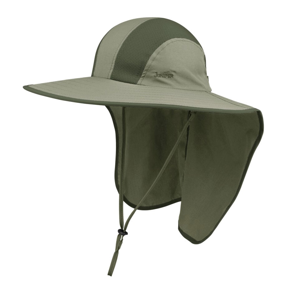 Premium Custom J7250 Wide Brim Sun Hat with Breathable Mesh and Integrated Neck Flap UPF 50 Plus UV Protection Outdoor Legionnaire Safari Cap Adjustable Chin Cord for Fishing Hiking Gardening Travel